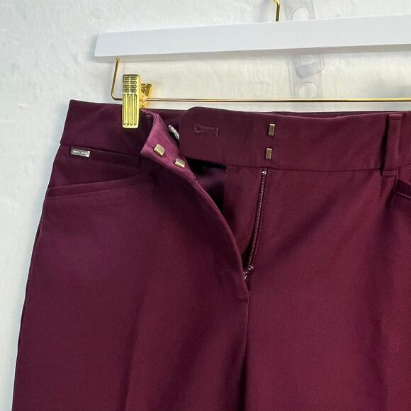 White House Black Market The Slim Ankle Burgundy Red Stretch Chino Dress Pants 2 - Picture 8 of 13